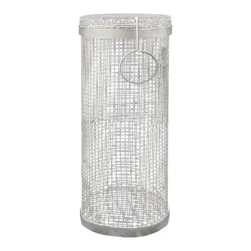 

Grilling Basket 304 Stainless Steel Rolling Design BBQ Basket Wire Mesh Cylinder Grill Basket Outdoor Camping Barbecue Rack