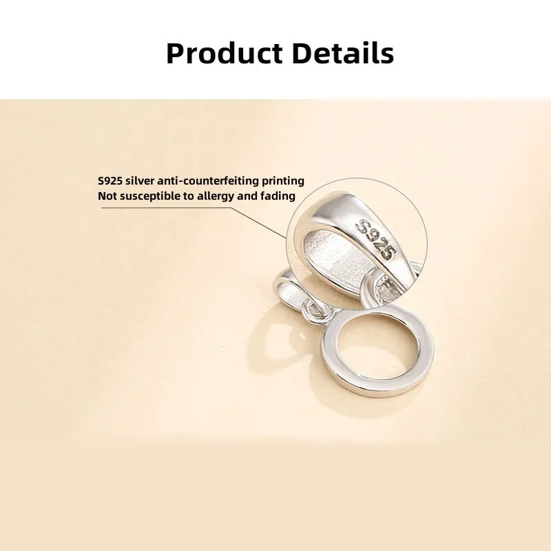 8mm-20mmS925 Sterling Silver Necklace Pendant Empty Holder Suitable For Inlaying Wax Round Pendant Empty Holder DIY Accessories