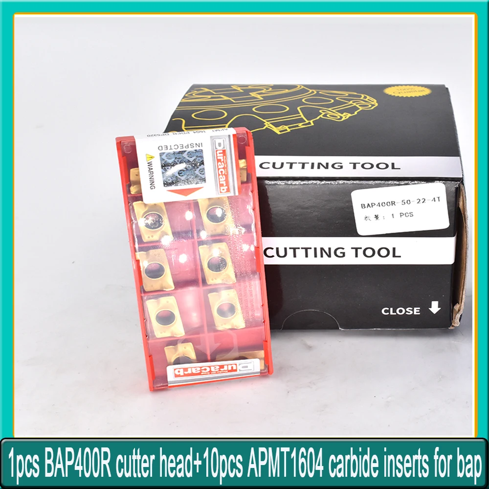 

1pcs BAP400R cutter head 50 63 mm+10pcs APMT1604 PDER DP5320 carbide inserts for bap APMT 1604 Face Milling Cutter