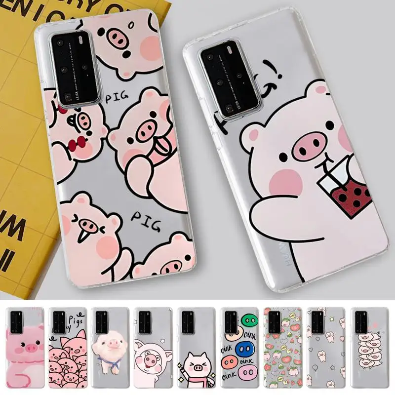 

Lovebay Cute Pink Pig Cartoon Phone Case for Samsung S20 ULTRA S30 for Redmi 8 for Xiaomi Note10 for Huawei Y6 Y5 cover