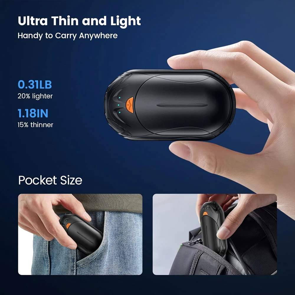 New 2 in 1 Magnetic Hand Warmers Rechargeable 6000mAh Electric Smart Chips 20Hrs Long Safe Heat Pocket Heater Gifts