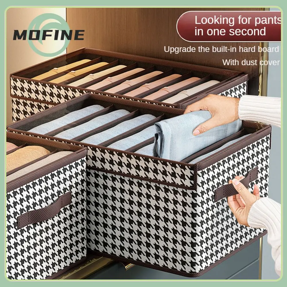 

With Compartment Clothing Box Dormitory Wardrobe Foldable Separation Jeans Storage Box Covered Clothing Storage Box