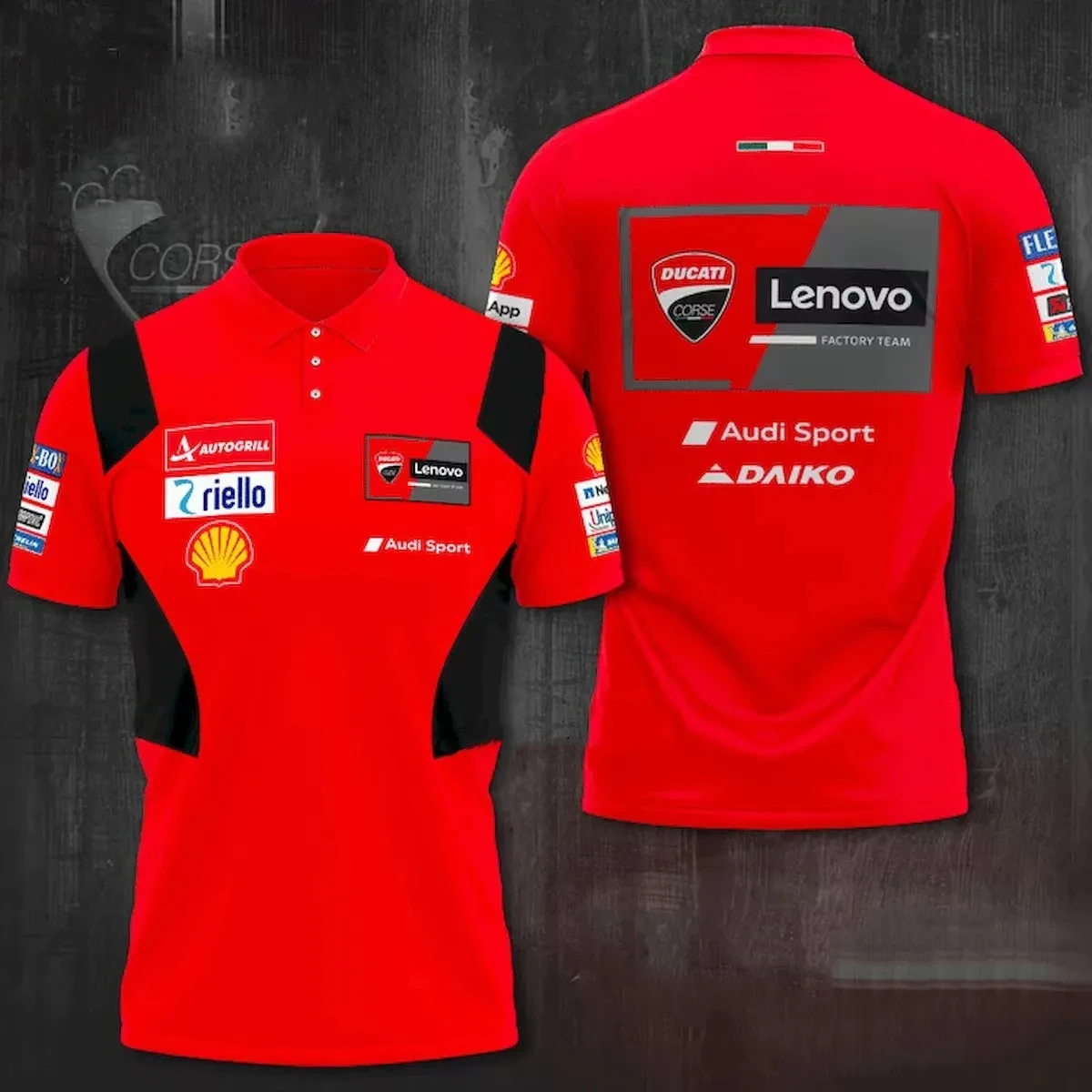 

Summer 2023 Breathable Moto Red Racing Casual POLO Slim Fit Top Fashion Sports T-shirts Short Sleeve Men's Women's Polos Shirts