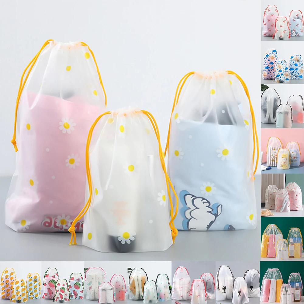 

Дорожная сумка для хранения обуви, прозрачная пластиковая сумка на шнурке для одежды, обуви, пластиковая Косметическая упаковочная сумка