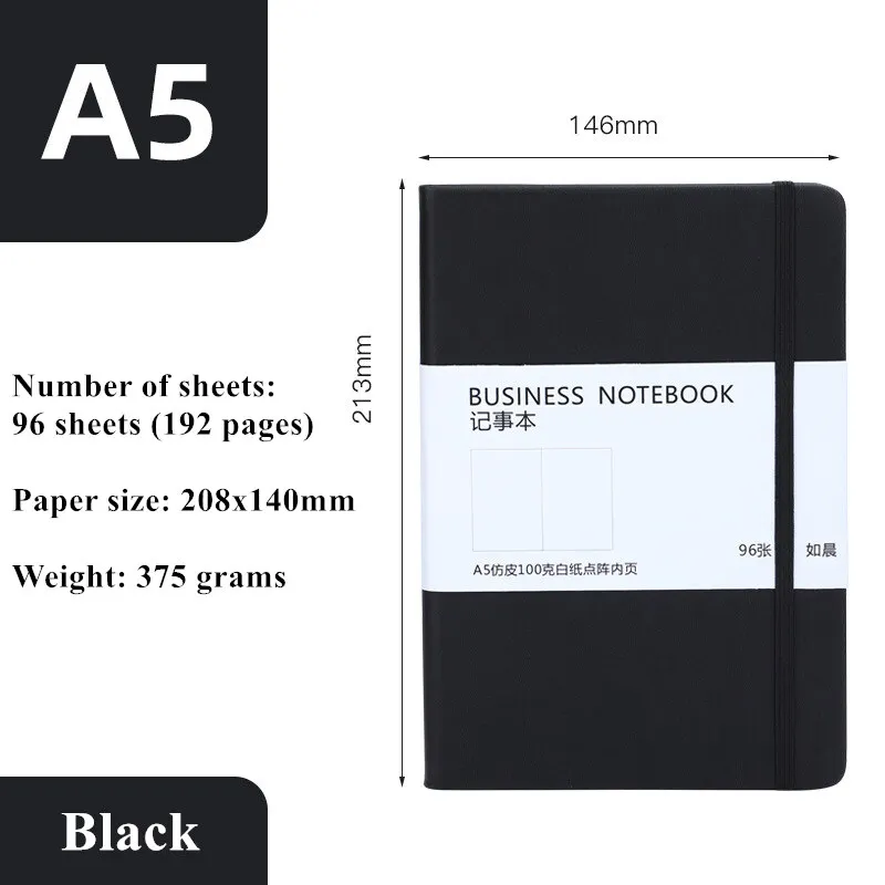 

Блокнот A5 с точками, кожаная обложка