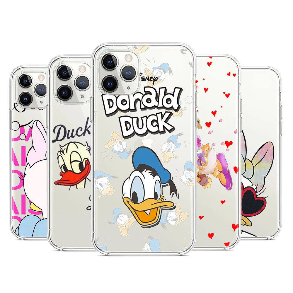 

Daisy Donald Duck Love Transparent Silicone Cover For Apple IPhone 13 12 Mini 11 Pro XS MAX XR X 8 7 6 6S 5 Plus SE Phone Case