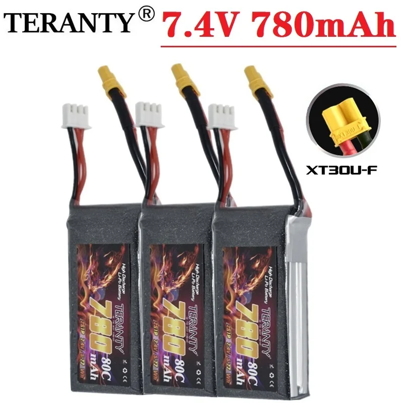 

TERANTY 2S 7,4 V 780mAh 80C/160C LiPo батарея для FPV гоночного дрона 4 axis UAV RC квадрокоптера RC дрона запчасти с разъемом XT30