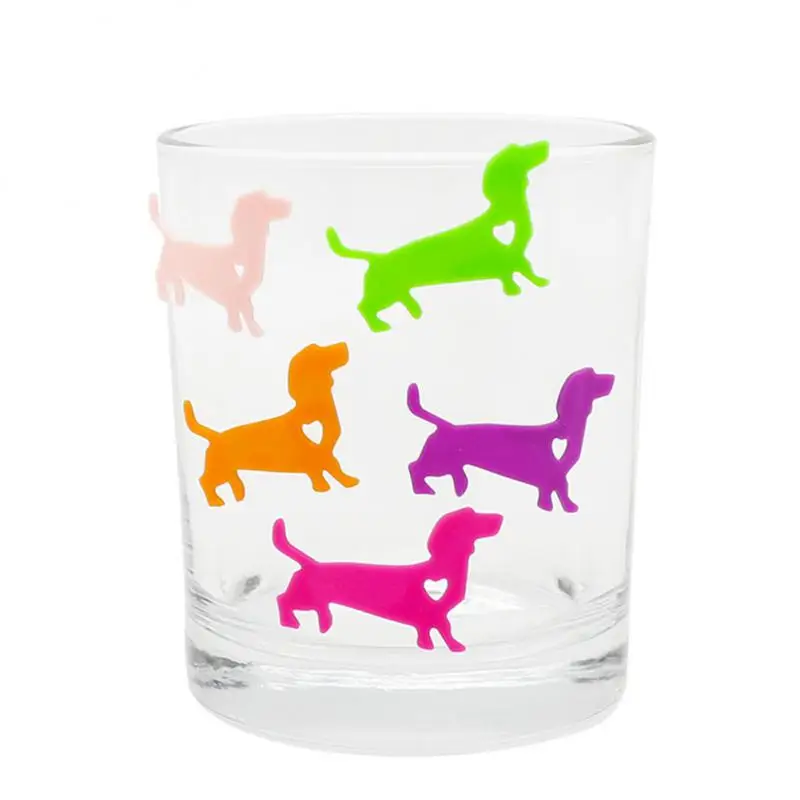 

6PCs/set New Wine Glass Charms Wine Glass Markers Party Cocktails Drinking Cup Sign Suction Cup Identifier Party Accessories