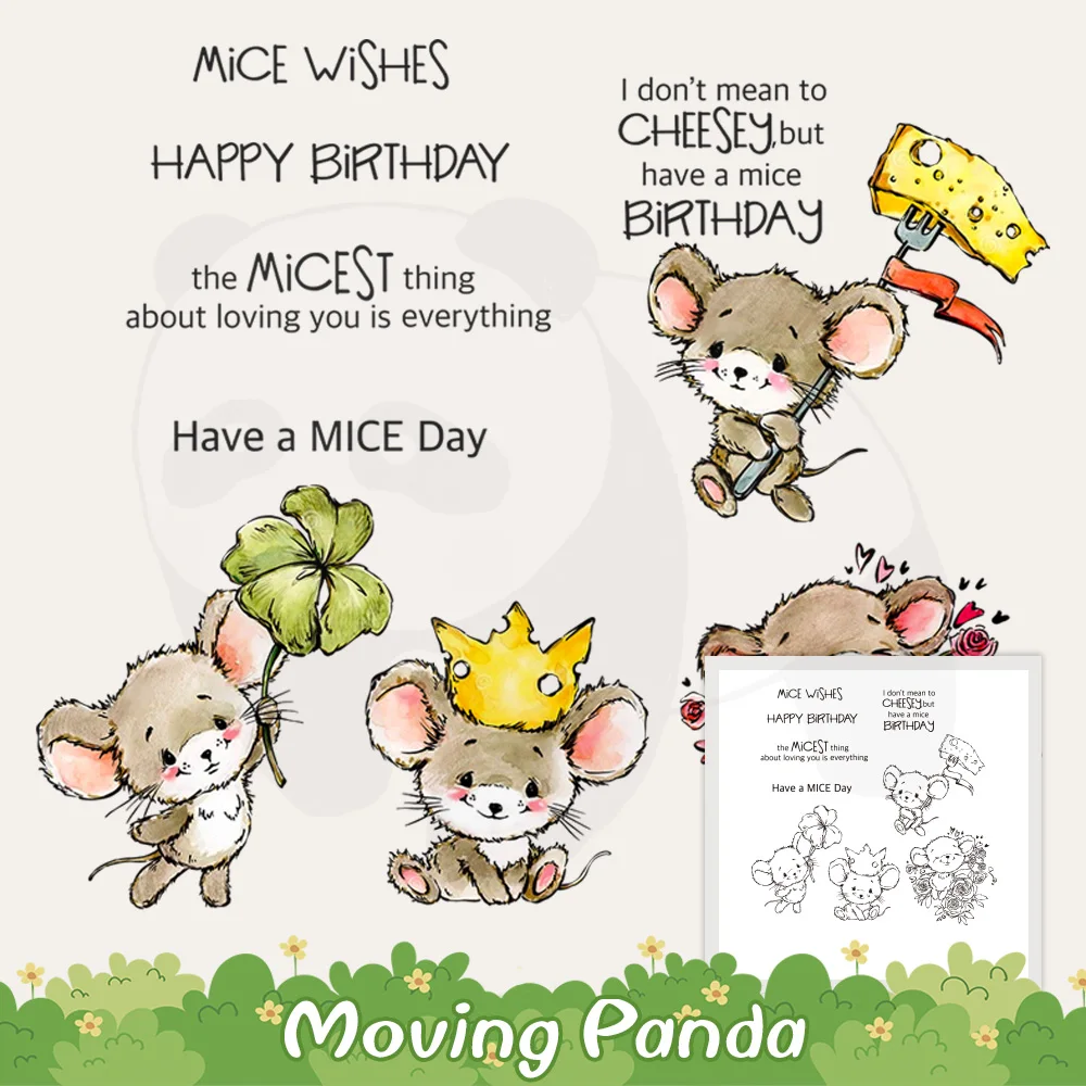 

Adorable Little Mice Mouse Metal Cutting Dies Clear Stamps DIY Scrapbooking Supplies Cut Dies Silicone Stamp For Cards Crafts