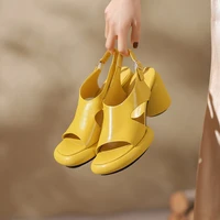 cozy peep toe sandals summer slingback sandalia mujer fashion platform office chaussure femme vintage high heels women shoes