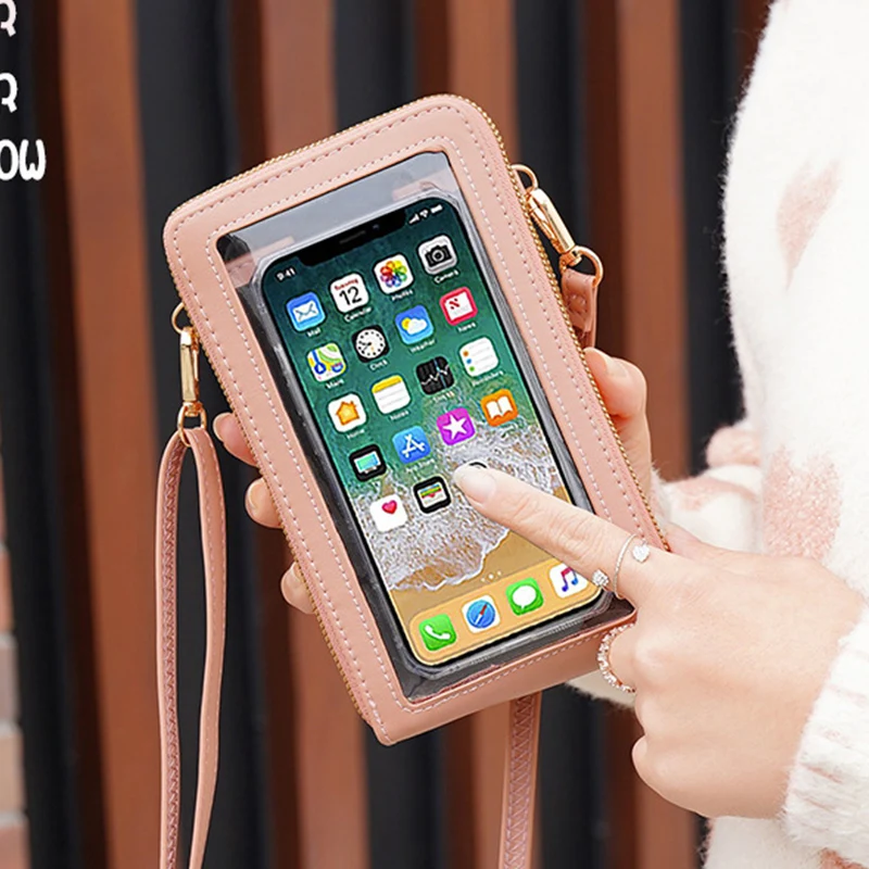 Hot Fashion Screen Touch Phone Shoulder Bag Women PU Leather Messenger Bags Ladies Brand Design Card Holder Mini Handbags Female