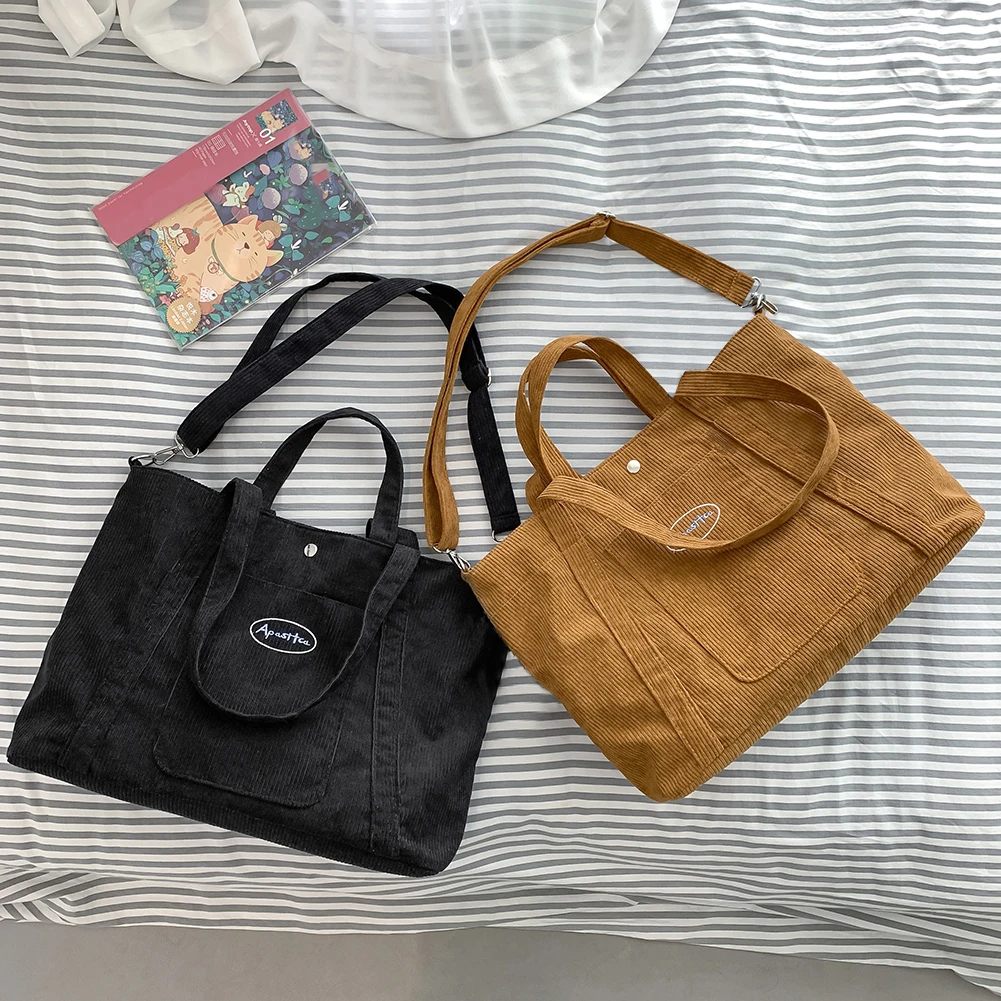 Женские повседневные сумки через плечо с внутренним карманом вельветовые