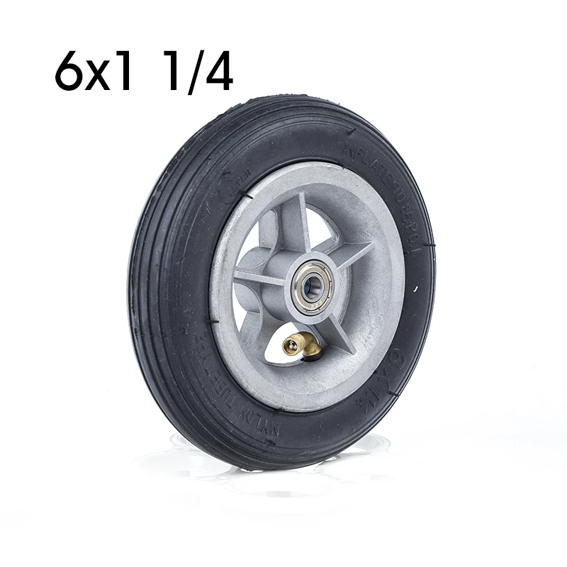 

6.125 tyre 6x1 1/4 Wheel 6 Inch Pneumatic Tire Inner Tube with Aluminum Rim for Gas Electric Scooters Folding E-Bike