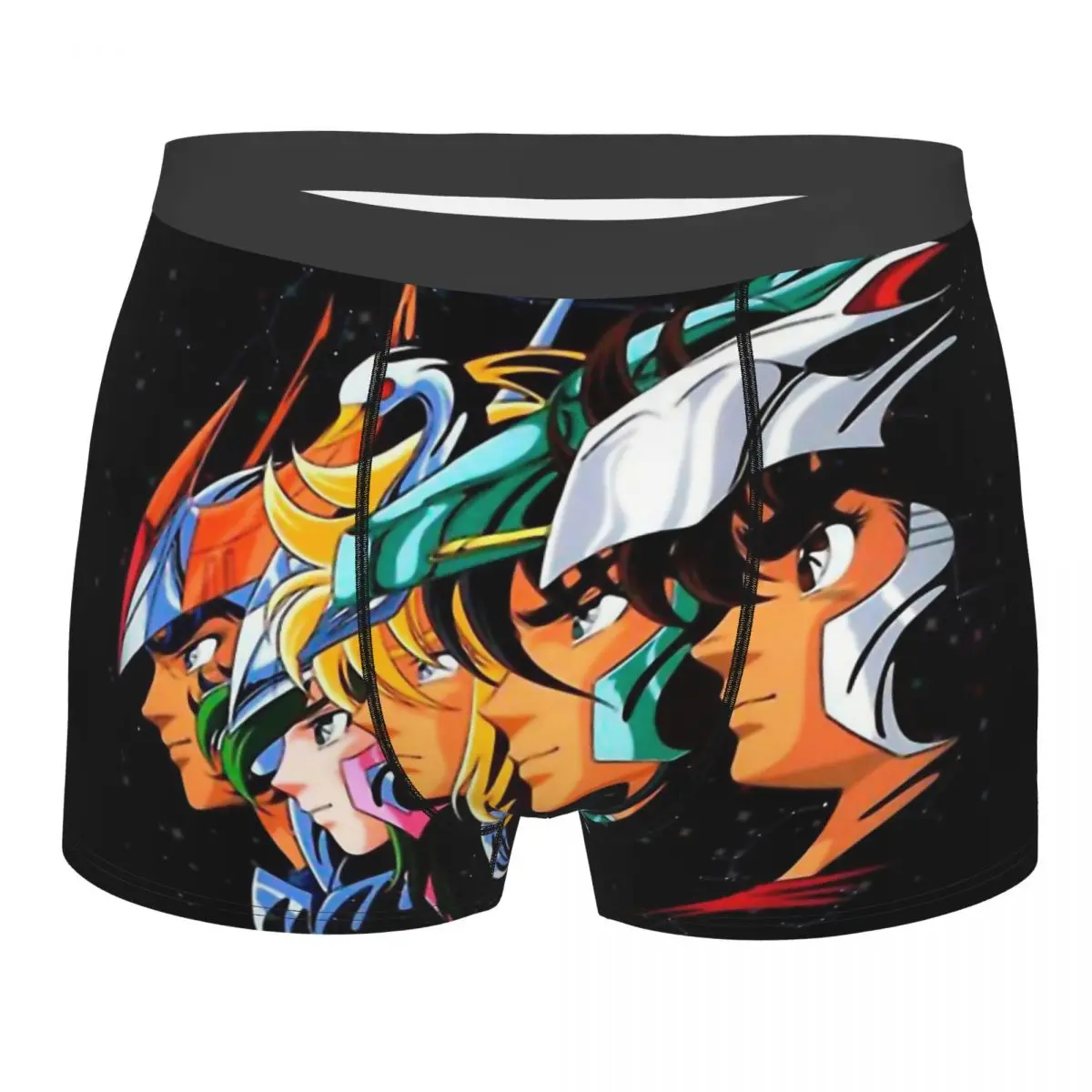 

Los Caballeors Del Zodaico Men Boxer Briefs Saint Seiya Knights of the Zodiac Cosmo Athena Anime Breathable Underwear Shorts