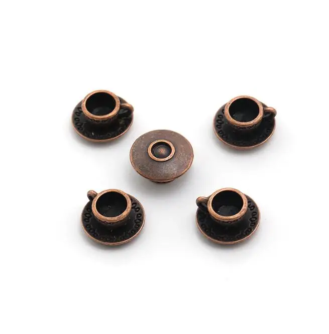 100 шт. 13x15 мм/14x14 мм подвеска из сплава медный чайник кофейная чашка поделки LL002