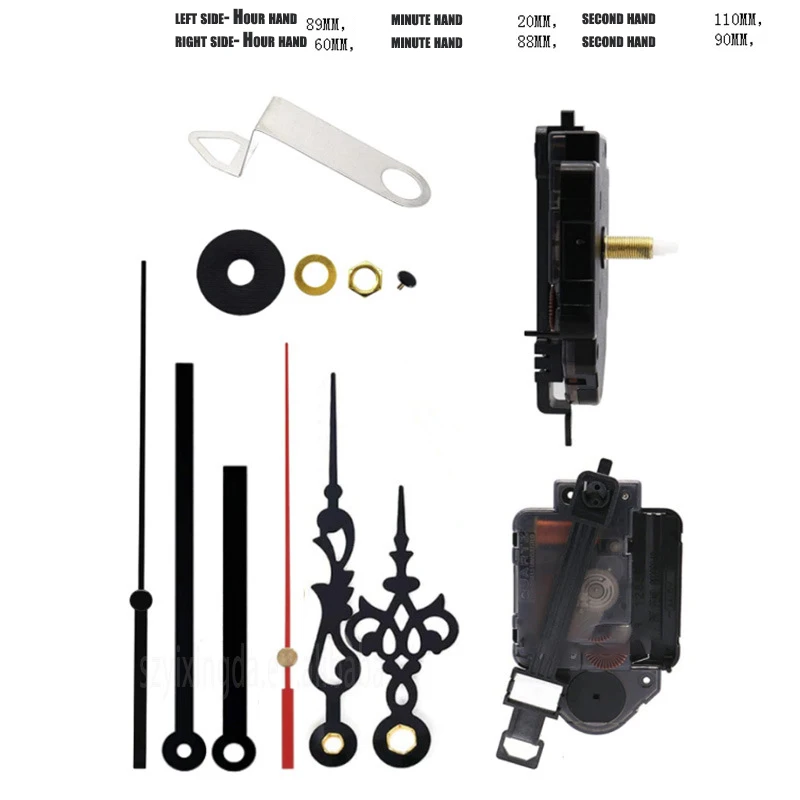 

Quartz Pendulum Wall Clock Movement Step Mechanism+ 2pairs Hands and Metal Hook for DIY Repair Kit Replacing Home Decorations