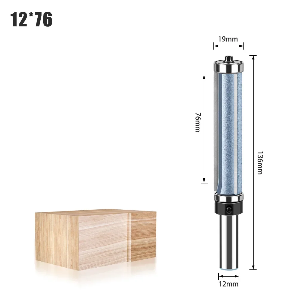 

1 шт. 1/2 12 мм фреза с хвостовиком, инструмент для обрезки заподлицо, деревообрабатывающий фрезерный станок, сделай сам, триммер с двойным подшипником, гравировальные инструменты