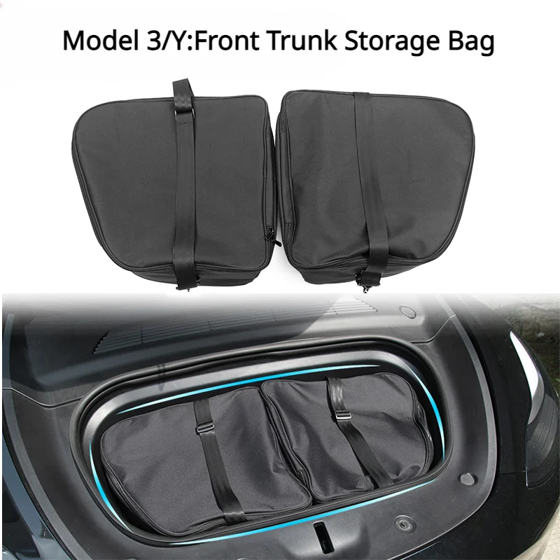 

Car Front Trunk Storage Bag for Tesla Model 3 Y Portable Waterproof Heat Preservation Outdoors Organizer Packets Accessories