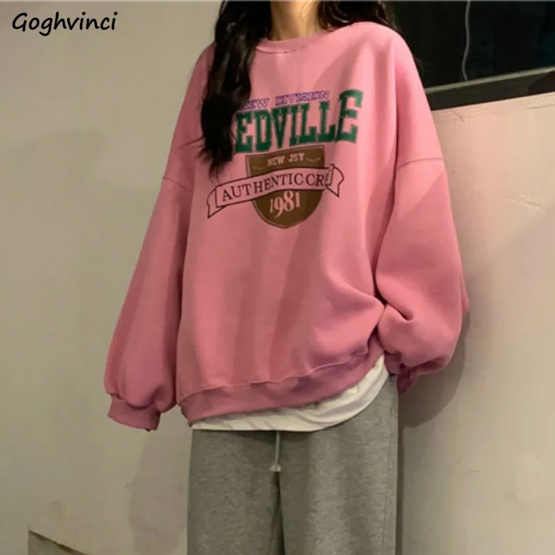 

Hoodies Womens Thick Plus Velvet Oversize Printed Leisure BF Street Style Females Hoodie Casual Trendy Harajuku Sweatshirts New