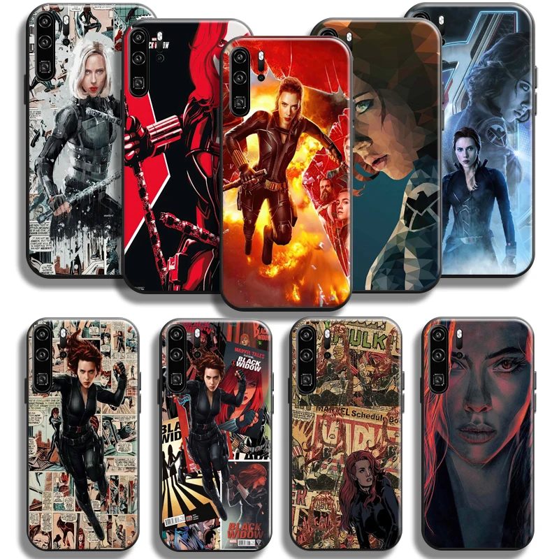 

Avengers Black Widow Phone Case For Huawei P Smart 2019-2021 P50 P40 P30 P20 Pro Lite 5G Carcasa Funda Black TPU Silicone Cover