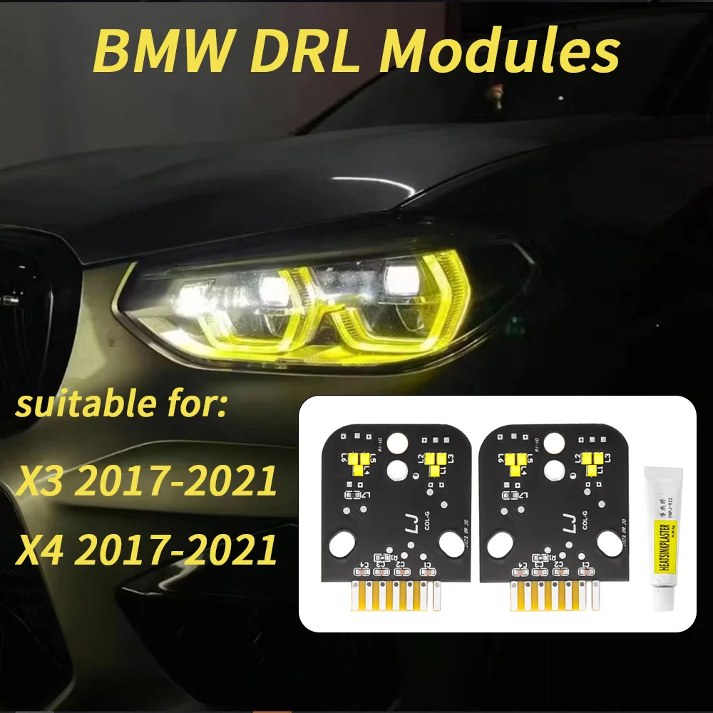 CSL Yellow Angel Eyes 18-21 для BMW X3 X3M F97 G01 X4 X4M G02 Лимонно-желтый модуль DRL Светодиодные панели