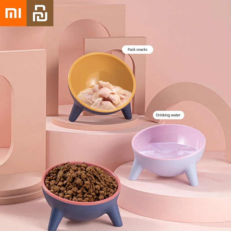 

Миска для домашних животных Xiaomi, защитная поилка для шейного отдела позвоночника, с скошенным ртом, вместительная, с защитой от поворота, дл...