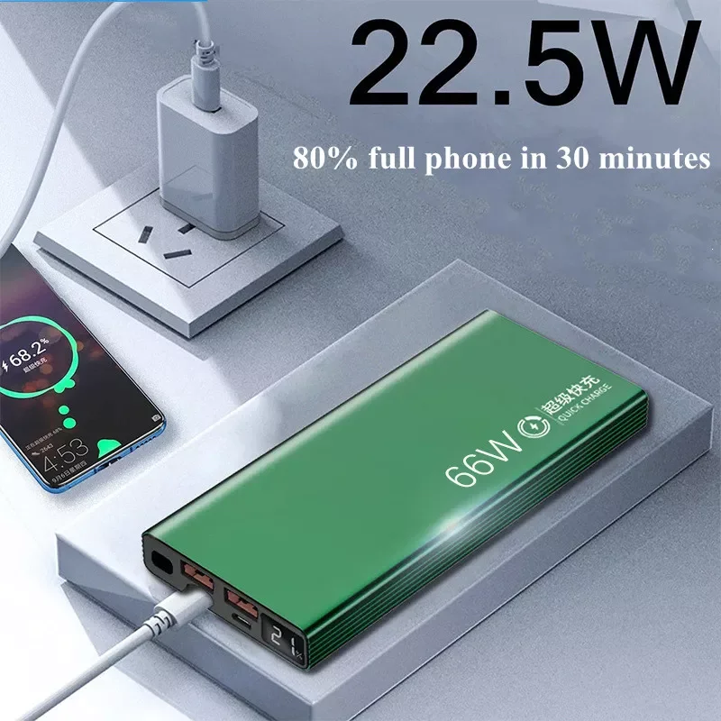 

2023 Power Bank 20000mAh 66W Super Fast Charge For Xiaomi Huawei iPhone External Battery Portable Charger Auxiliary Battery powe