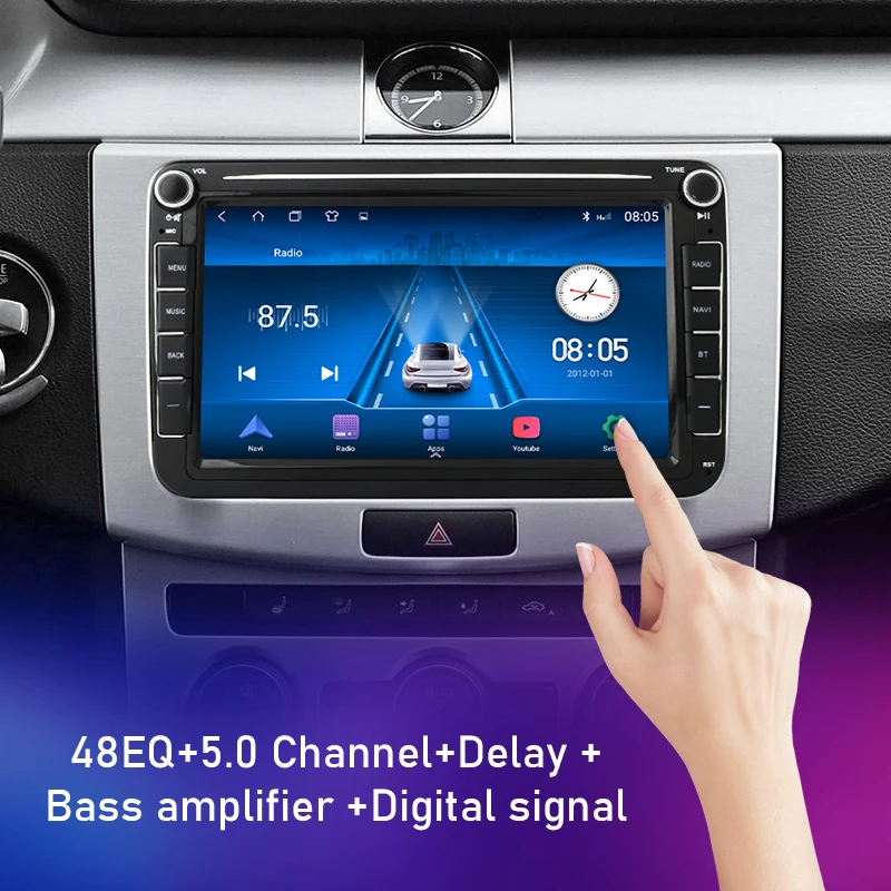 Магнитола Jansite 2 Din Android 11 для Volkswagen VW Skoda Octavia Passat Tiguan Touran GOLF POLO мультимедийный плеер