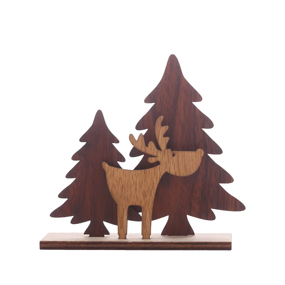 

Wooden Elk Decoration Christmas Decorations Centerpieces Table Party Adornment Desktop Snowflake Ornamentstables Snowman Diy