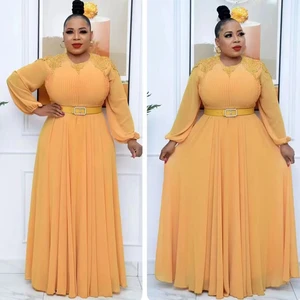 African Evening Dresses For Women 2022 New Plus Size Africa Clothing Elegant Kaftan Muslim Summer Chiffon Party Long Maxi Dress