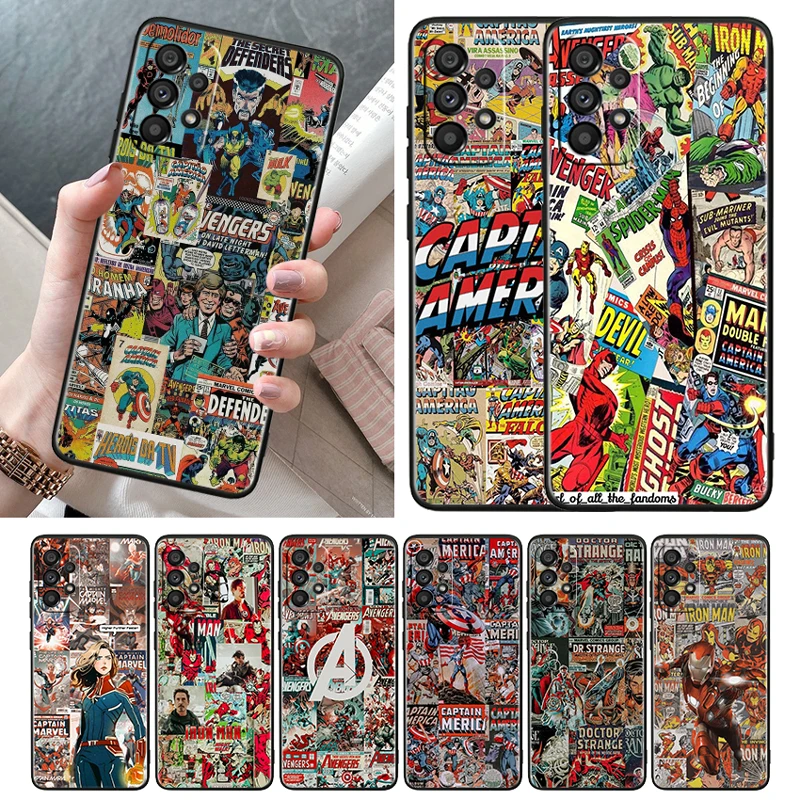 

Marvel Aesthetic Collage Case For Samsung Galaxy A52S A72 A71 A52 A51 A12 A32 A21S A73 A53 4G 5G Black Phone Cover Shell Core