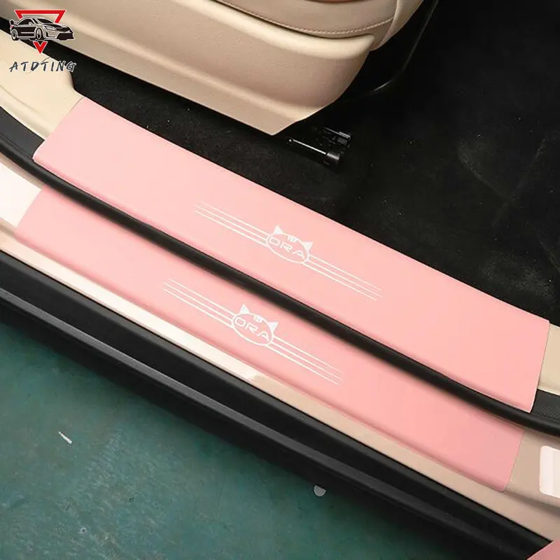 

For Great Wall ORA Good Cat 2020 2021 2022 Door Sill Leather threshold PU material welcome pedal Cover car Accessories