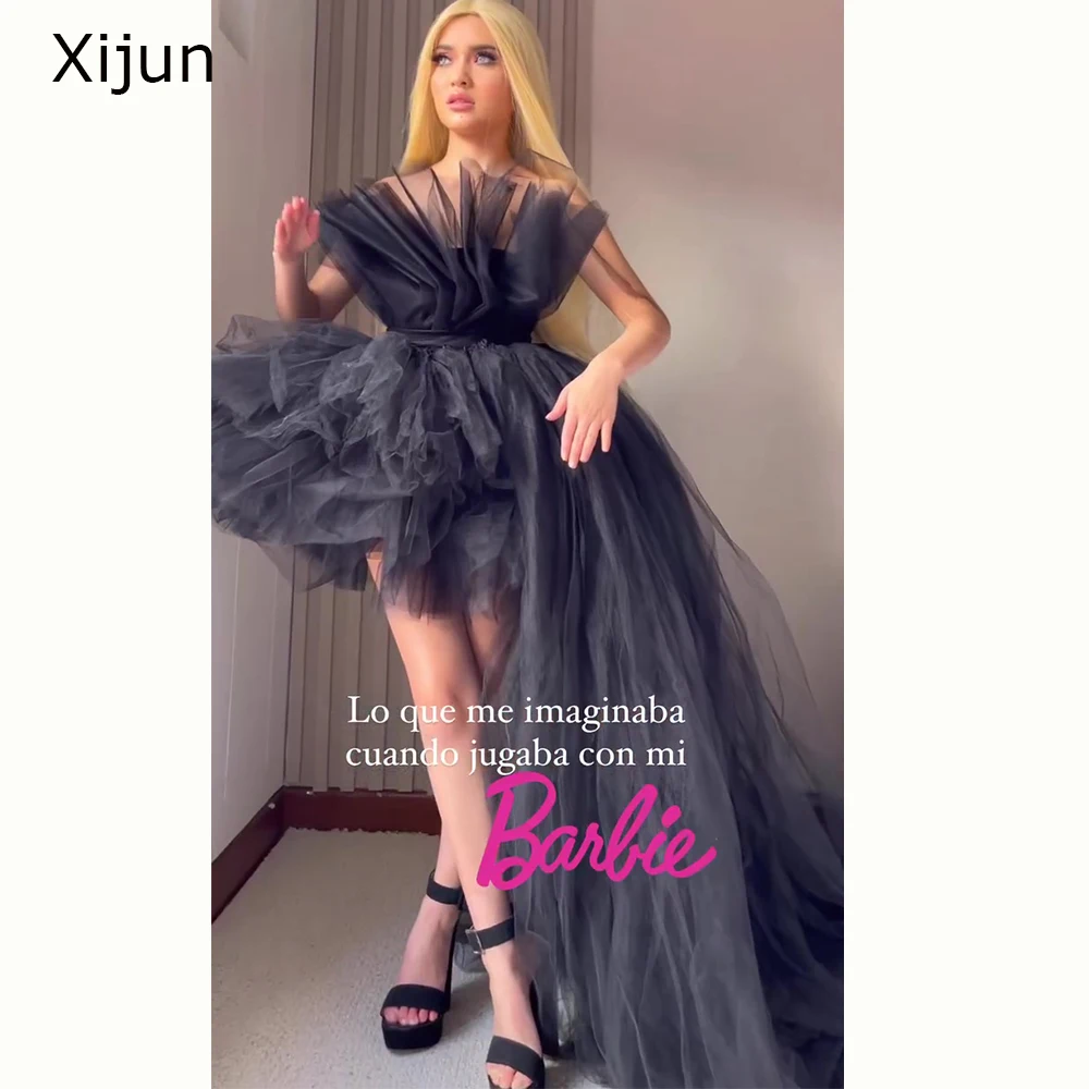 

Xijun Black Prom Dresses High Low Birthday Party Dresses Tulle Formal Princess Evening Dress For Graduation Prom Dress 2023