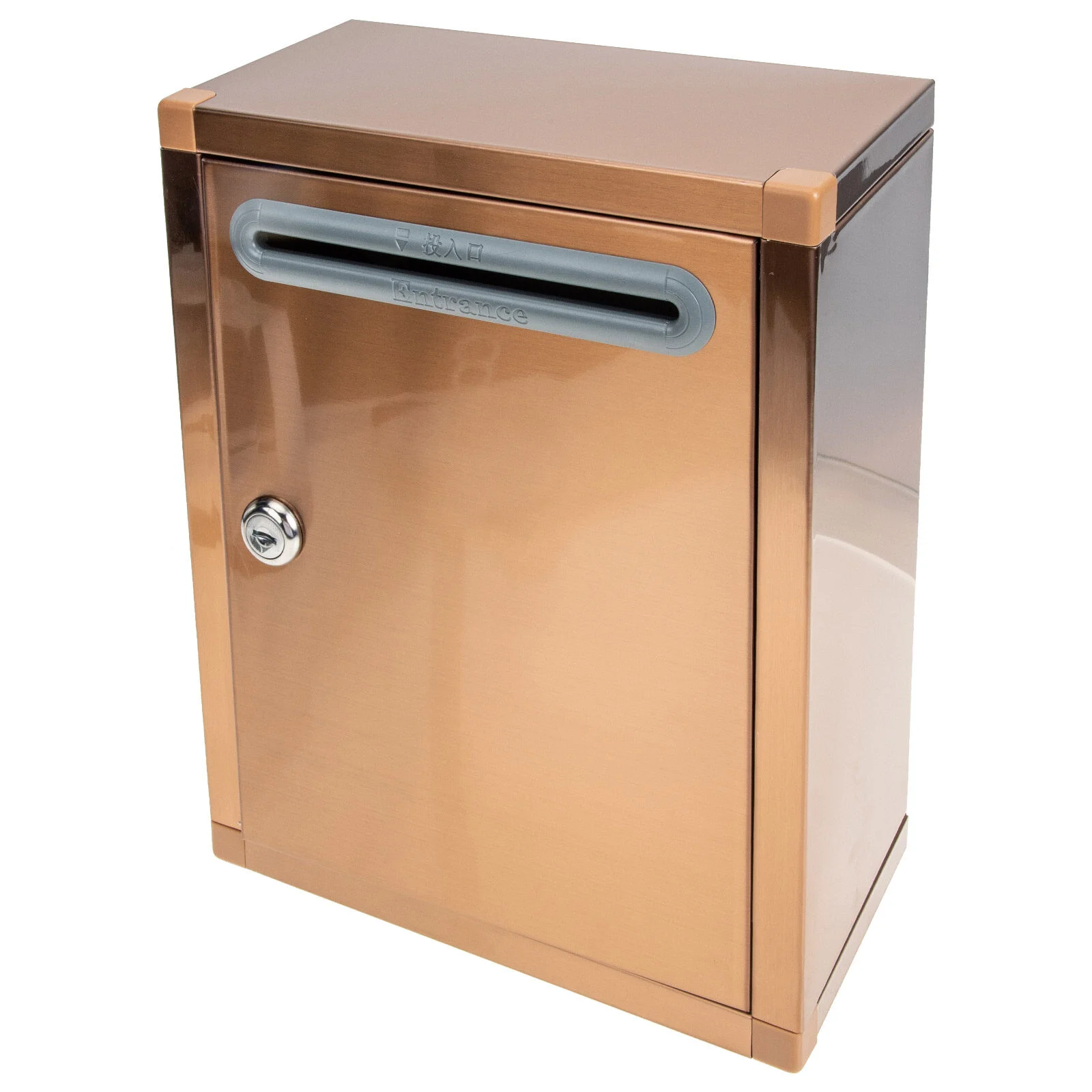 

Rose Gold Wall-mount Mailboxes Stainless Steel Office Supply Lockable Letterbox Metal