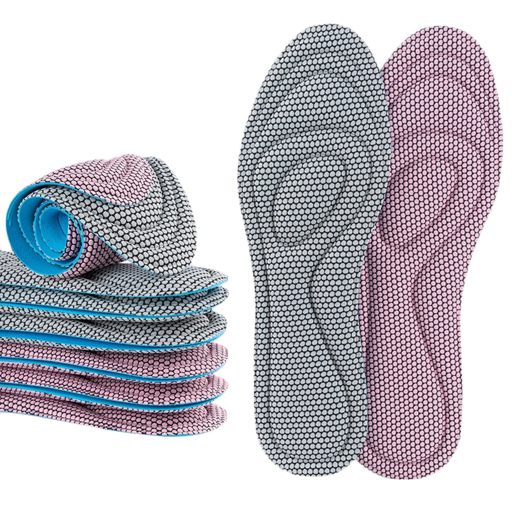 Memory Foam Sport Insoles for Shoes Men Women Shock Absorption Massage Insoles for Feet Arch Support Plantar Fascitis Shoe Pads