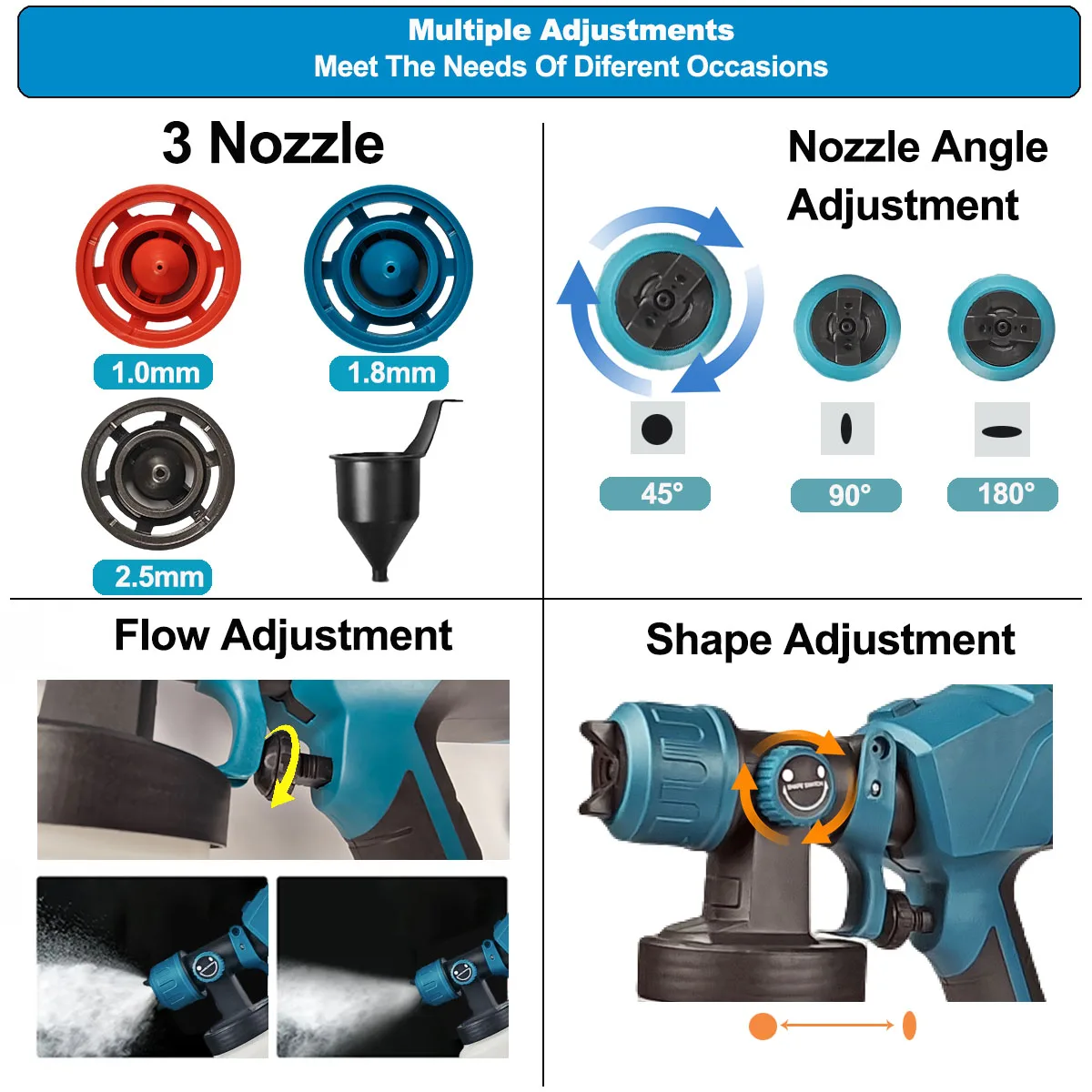 Беспроводной электрический пистолет-распылитель для краски 1000 мл