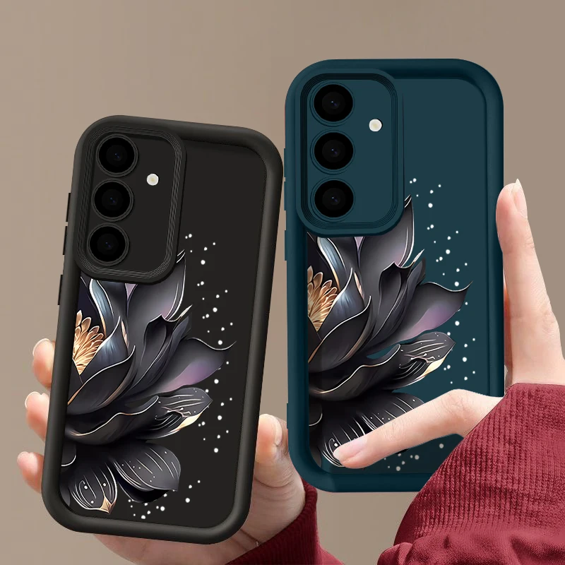 Фото Чехол для телефона с цветком лотоса для Samsung Galaxy A16 A56 A26 A36 A15 A55 A54 A35 5G S24 FE S25 Edge S24 S22 Ultra S23 Plus Soft Cover №4