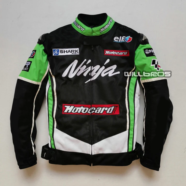 

Motorcycle Jacket for KAWASAKI Racing Team Motorbike Riding with Protectors Four Seasons Clothing