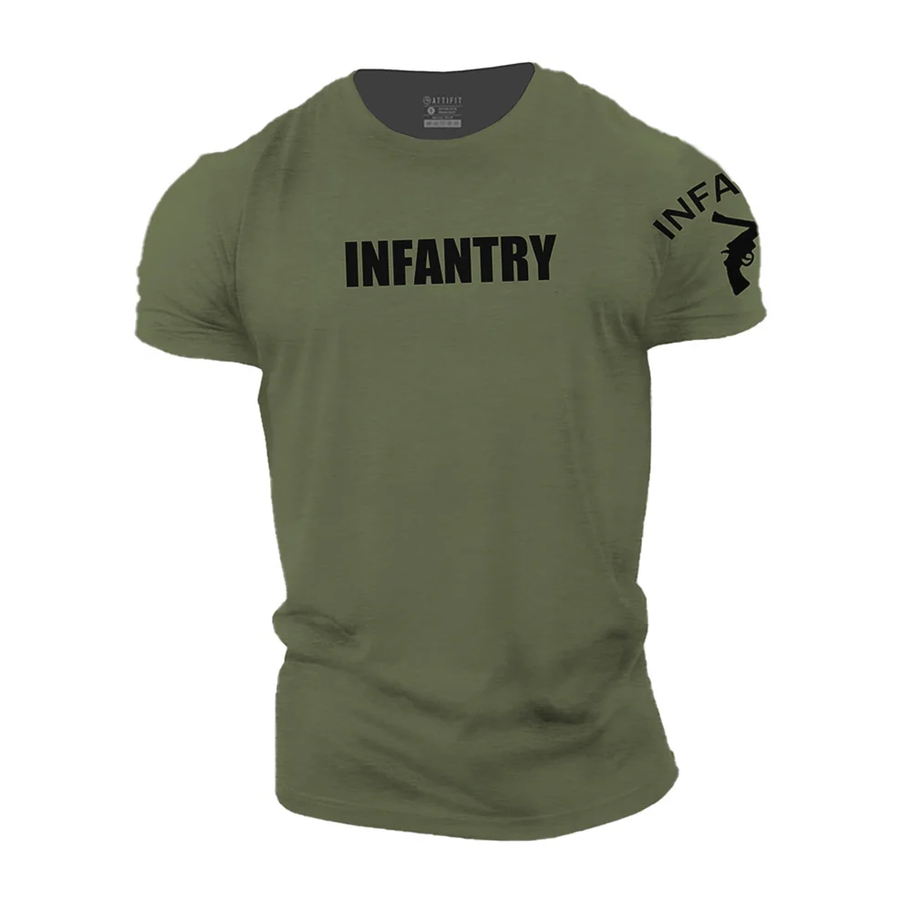 Men' T-shirt Military Letter Gun Print Round Neck Oversized-shirt Sports Street Style Short Sleeve T-shirt High Quality Men' Top