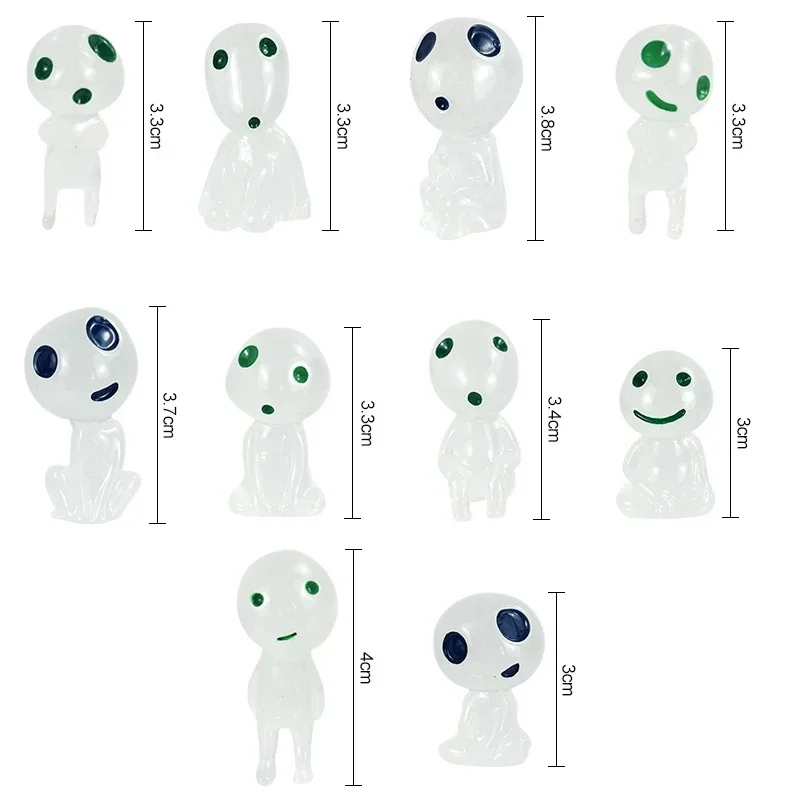 10 Упаковок Светящихся Миниатюр С Изображением Инопланетянина Синие И Зеленые