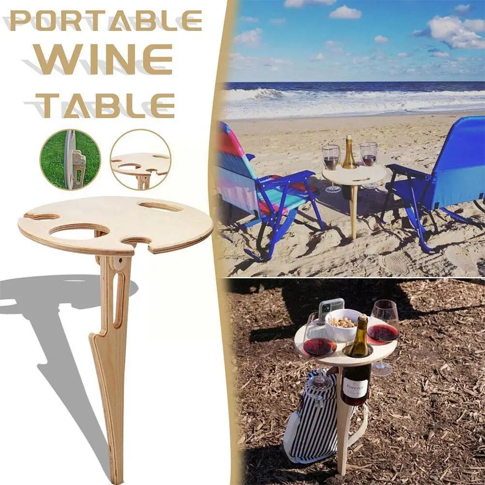 

Складной винный столик со стеклянной планкой