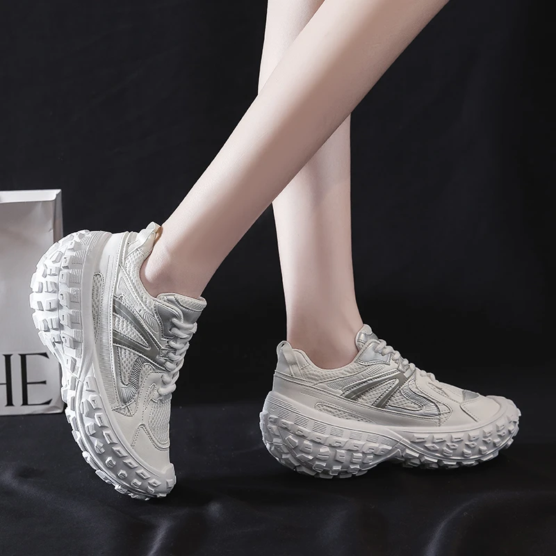 

2022 Women Casual Shoes Brand New Fashion Rubber Lace Up Sport Shoes Platform Wedges Women Sexy Big Size Women Shoes