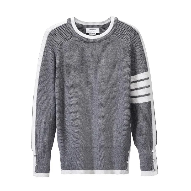 Browin Tb новый пуловер из овечьей шерсти с круглым вырезом свитер повседневная