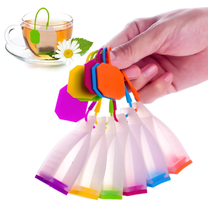 

1pcs Hot Selling Bag Style Silicone Tea Strainer Herbal Spice Infuser Filter Diffuser Kitchen Coffee Tea Tools Random color