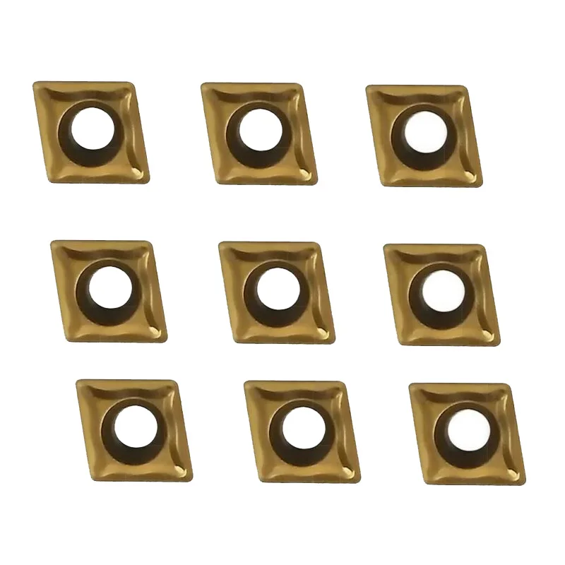 

10pcs Carbide Inserts CCMT060204-HM YBC251 Lathe Gold Metalworking Blade