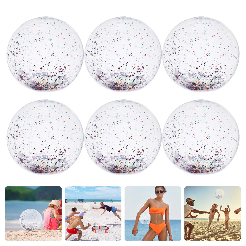 

6 шт. креативный Прочный надувной пляж с пайетками для пляжа для детей на открытом воздухе