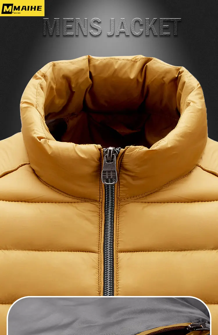 2023 new autumn/winter warm men's jacket Stand collar warm thick coat Outdoor clothing hiking camping skiing windproof parka 6XL