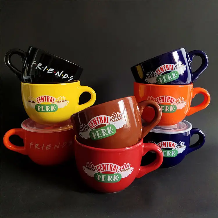 New Friends Tv Show Central Perk Coffee Cup Ceramic Big Mug 650ml Friends Central Perk Colorful Mug Gift Box Christmas Gift