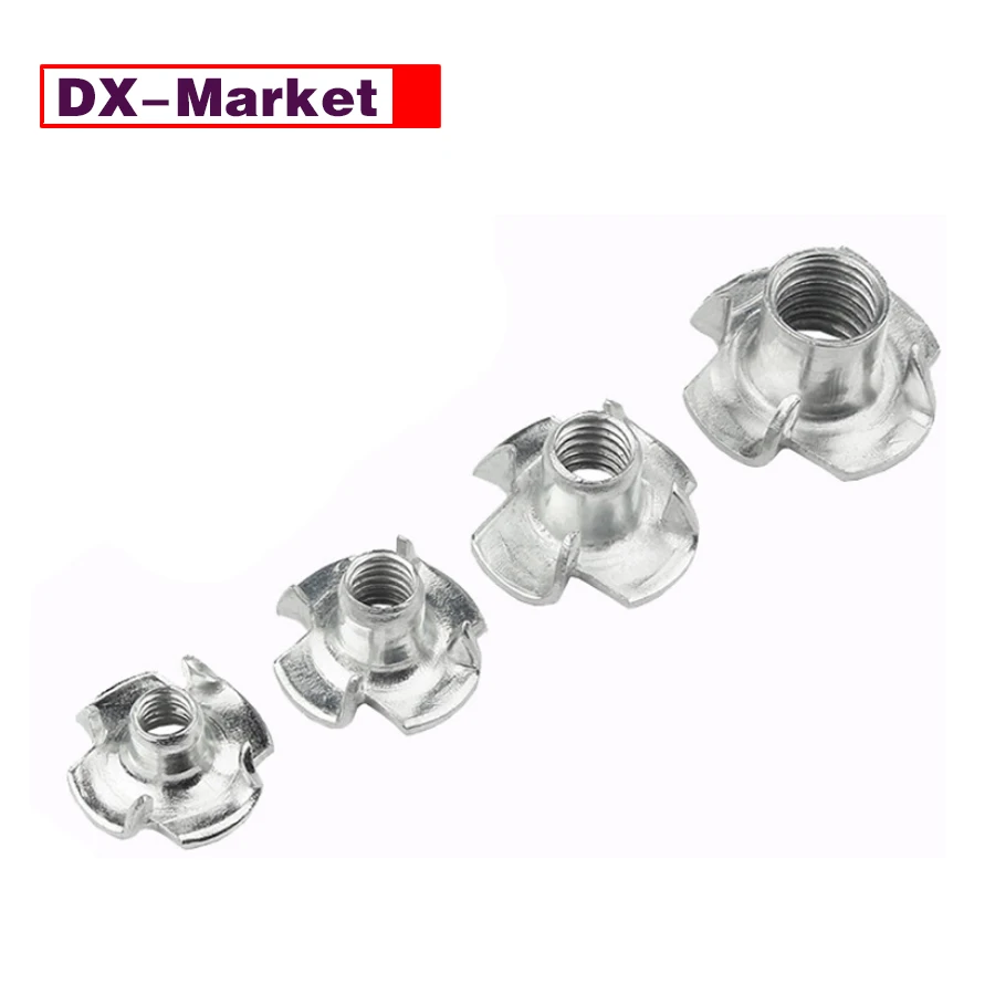 

m12 Four Claw Wood Insert Nut ,Stamping Furniture Wood T Nuts Manufactor ,B024