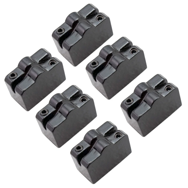 

1 Set Of 6 Pcs Black Guitar Bridge String Saddle For Headless Guitar Tremolo Bridge System Guitar Accessories